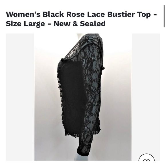 - NWT Sexy lg Blk Bustier Blouse - Picture 5 of 6